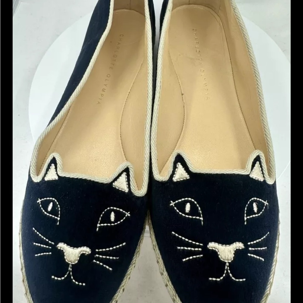Charlotte Olympia Black Cat Embroidered Women's Shoes